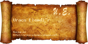 Uracs Elemér névjegykártya